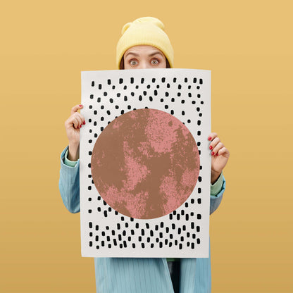 Abstract Earthy Circle Wall Print