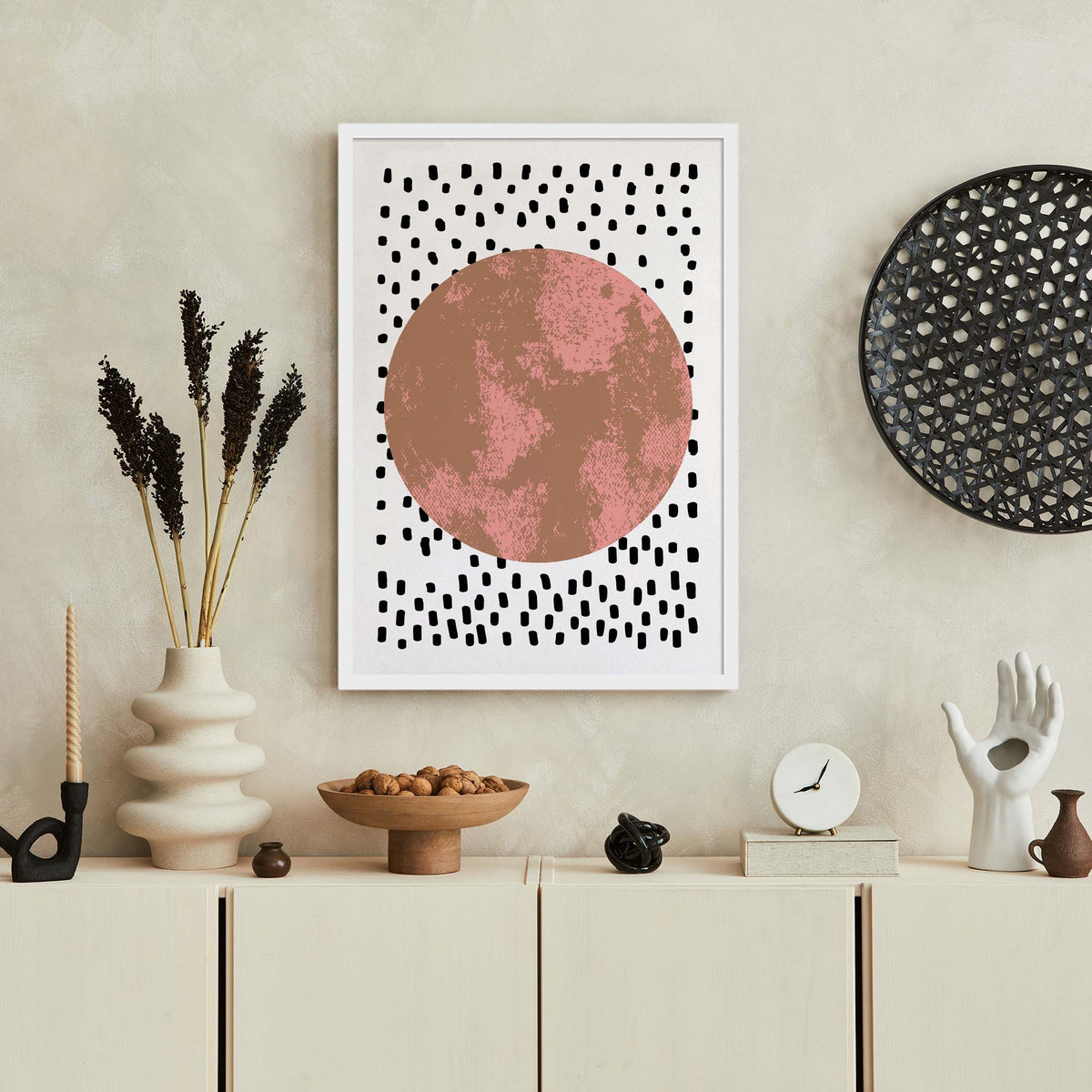 Abstract Earthy Circle Wall Print