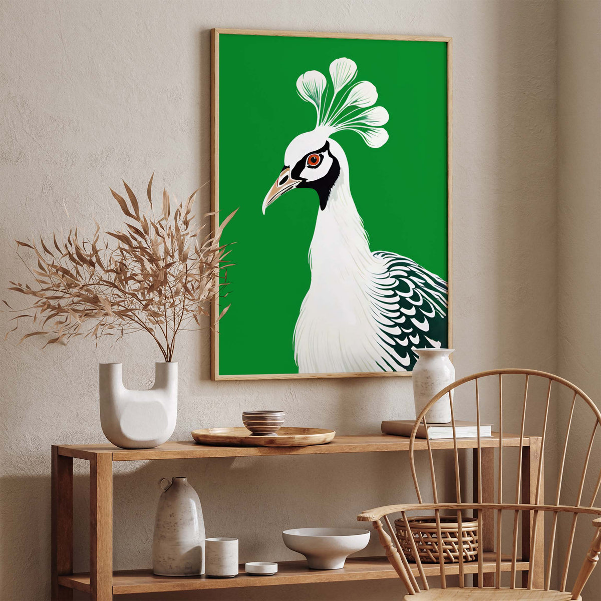 Art Deco Peacock Portrait