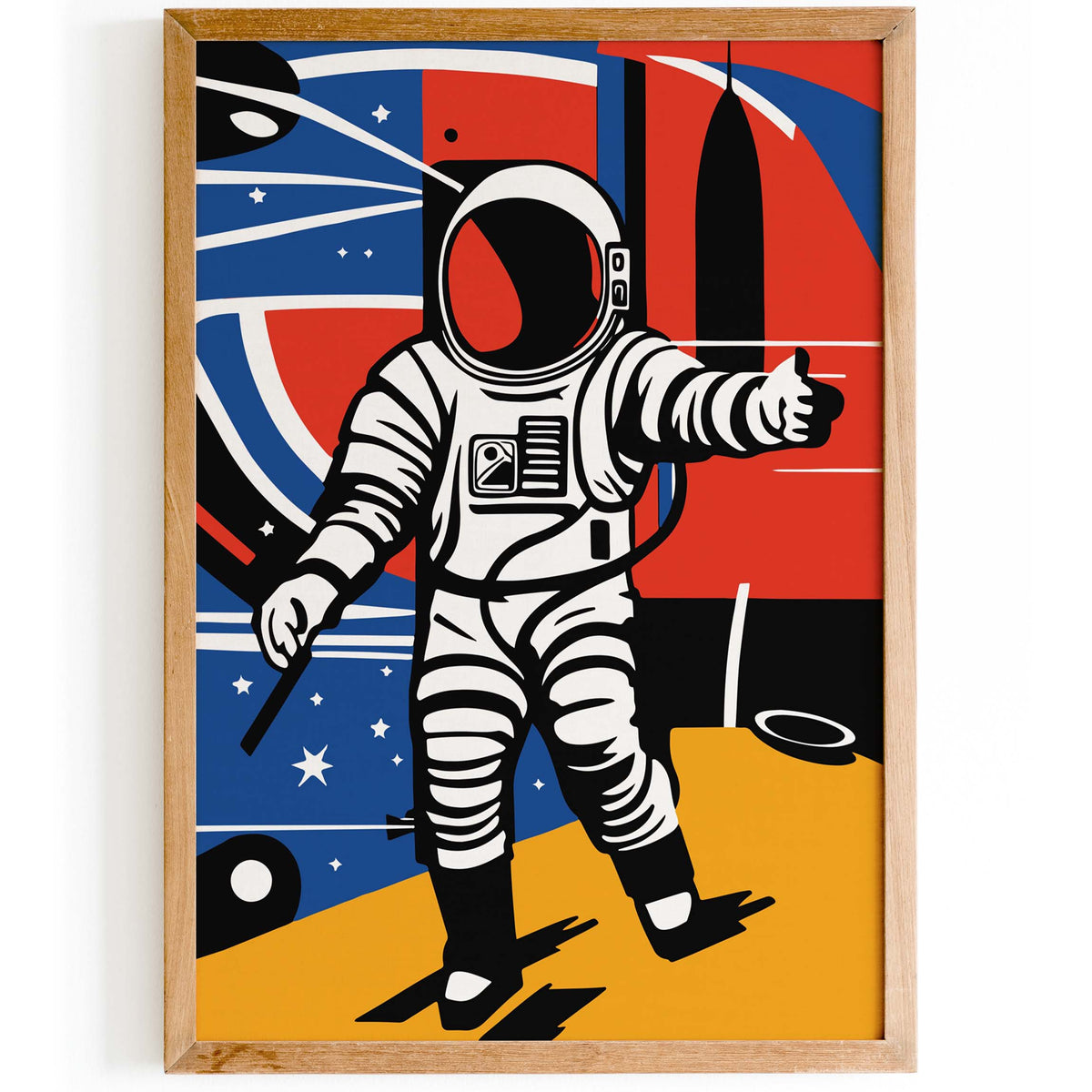 Astronaut Space Exploration Retro Wall Art