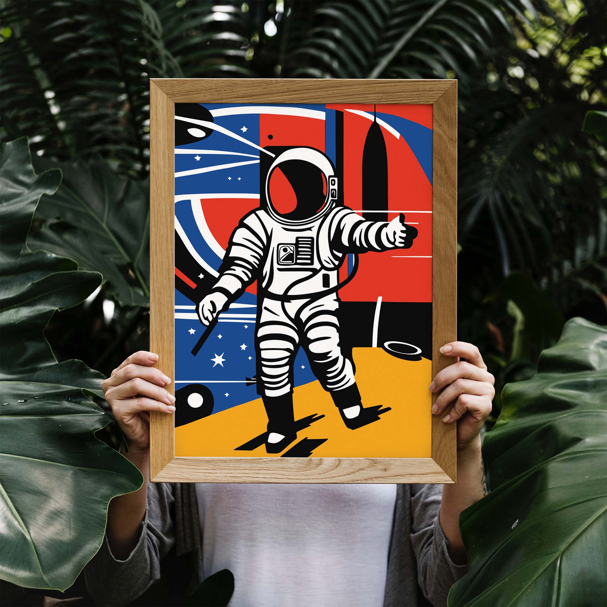 Astronaut Space Exploration Retro Wall Art