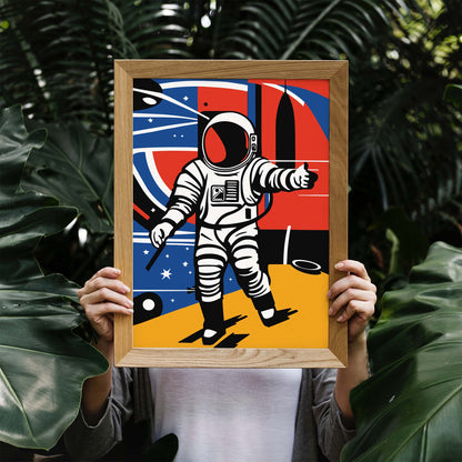 Astronaut Space Exploration Retro Wall Art
