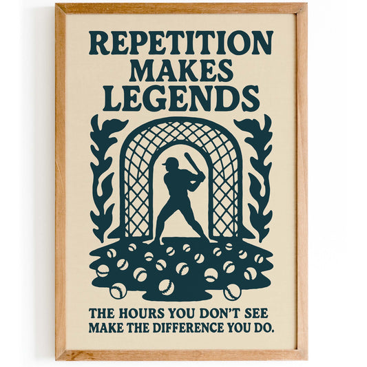 Baseball Motivation Wall Art Print
