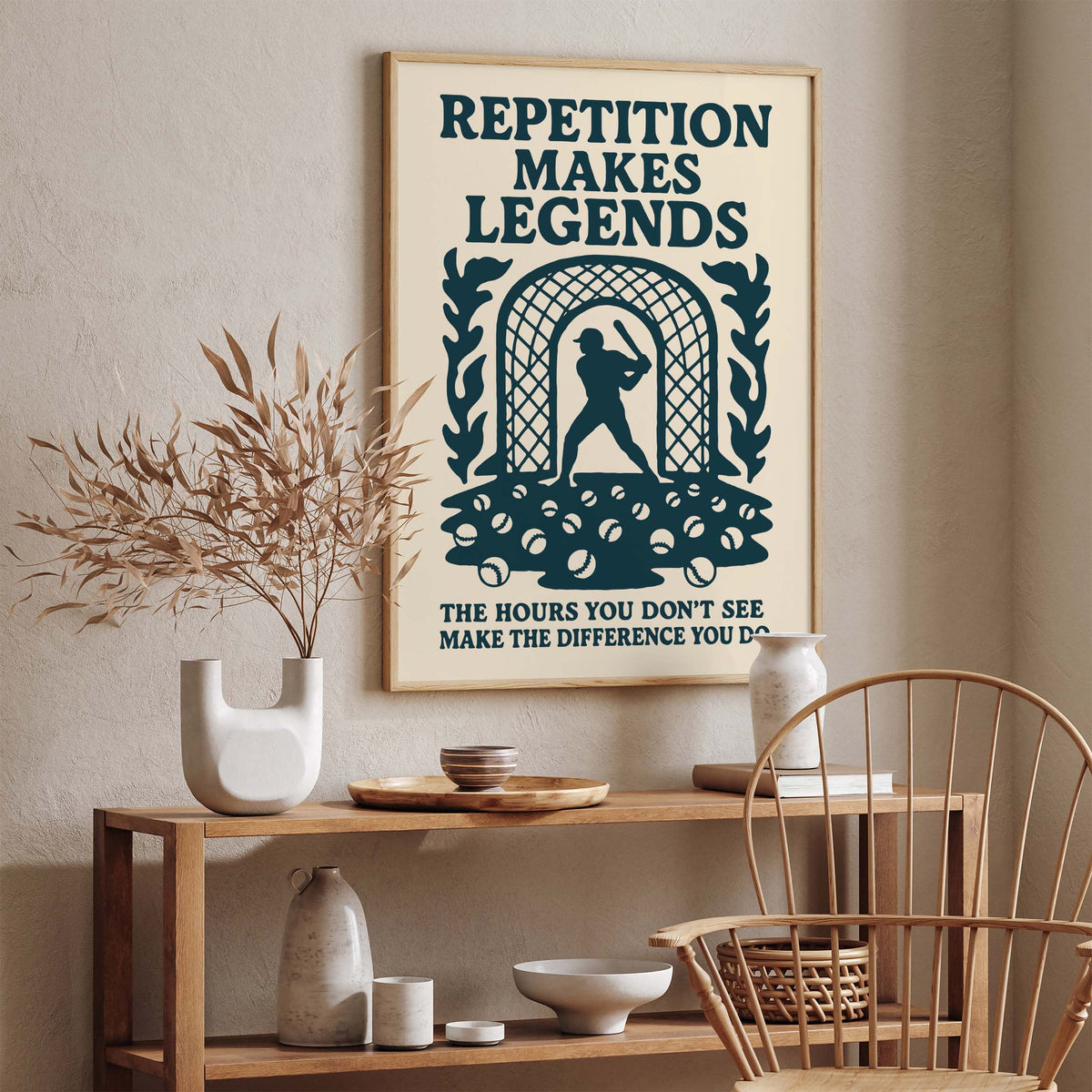 Baseball Motivation Wall Art Print