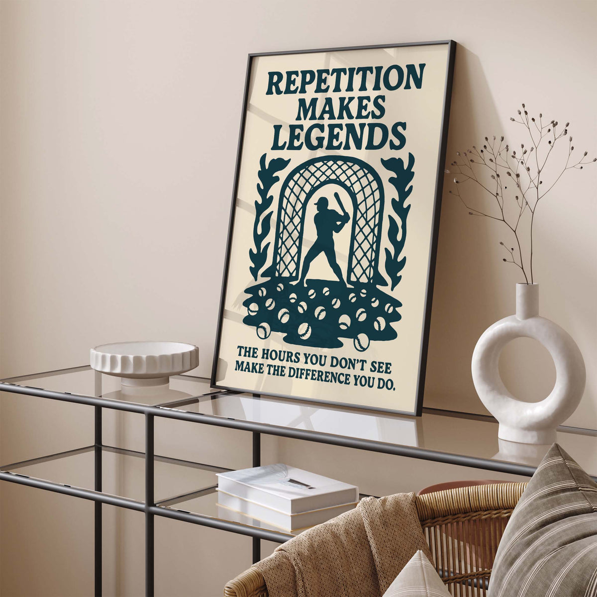 Baseball Motivation Wall Art Print