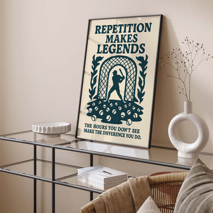 Baseball Motivation Wall Art Print
