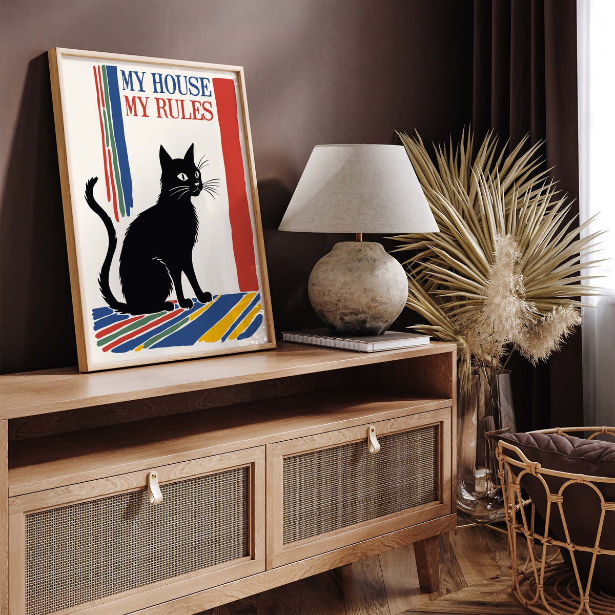 Black Cat Rules Print