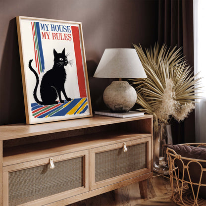 Black Cat Rules Print