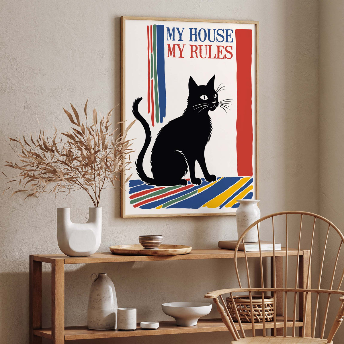Black Cat Rules Print