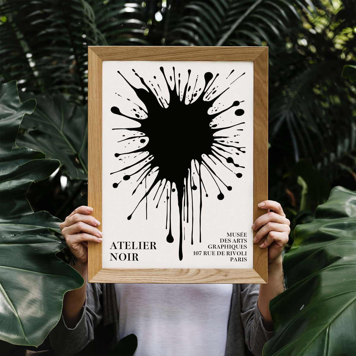 Black Ink Splatter Atelier Poster Print