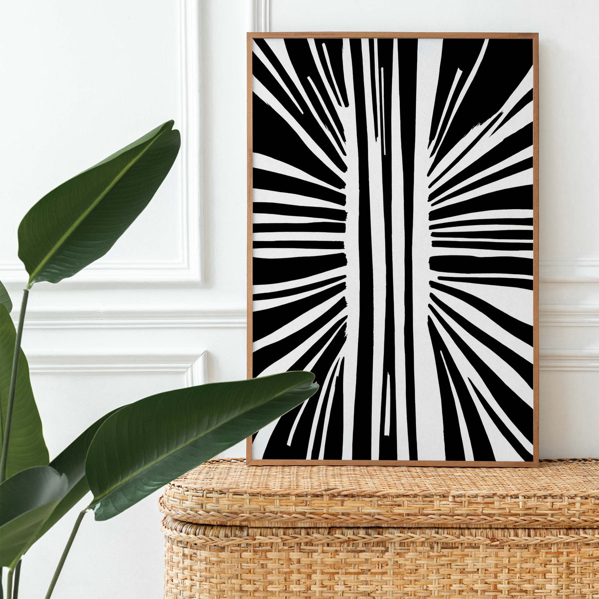 Black White Abstract Wall Art Print