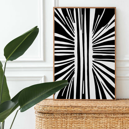Black White Abstract Wall Art Print