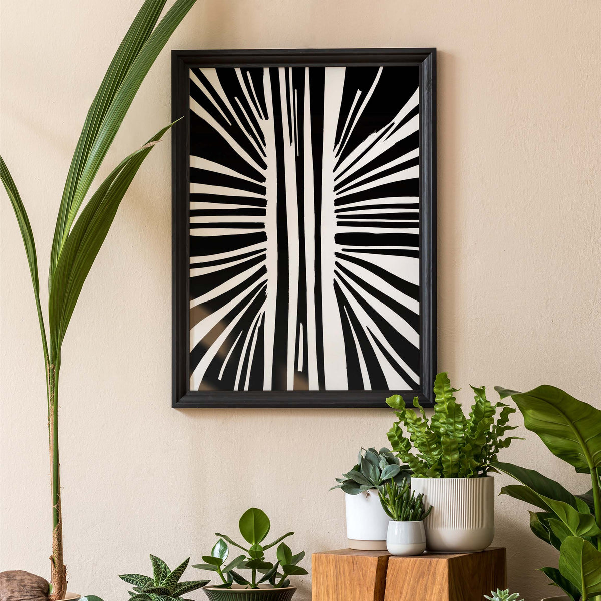 Black White Abstract Wall Art Print