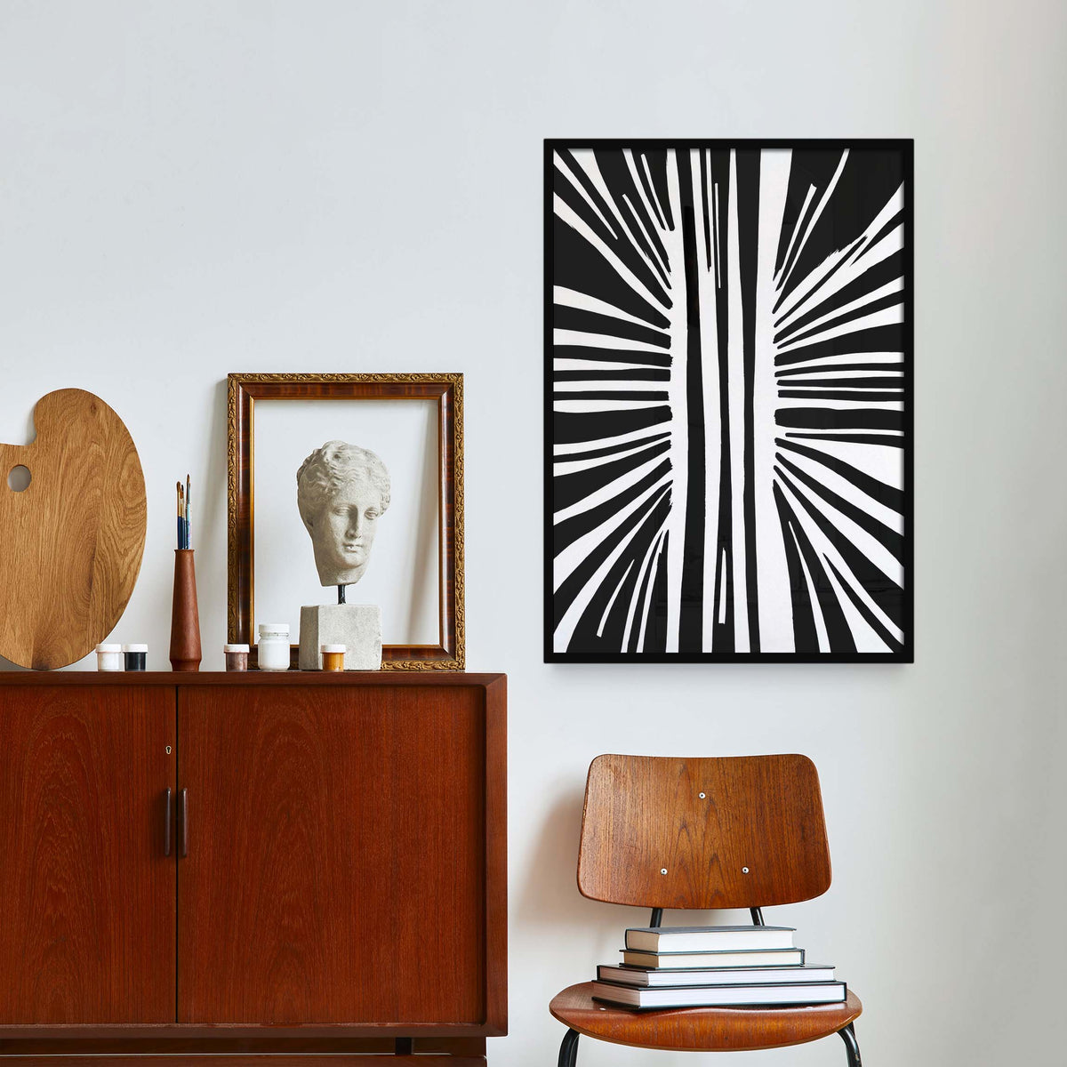 Black White Abstract Wall Art Print