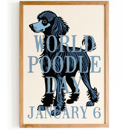 Blue Poodle Dog Wall Art