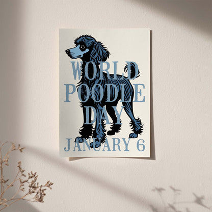 Blue Poodle Dog Wall Art