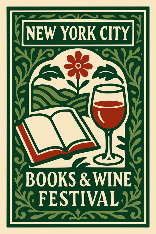 Books & Wine Festival NYC Green Art Print