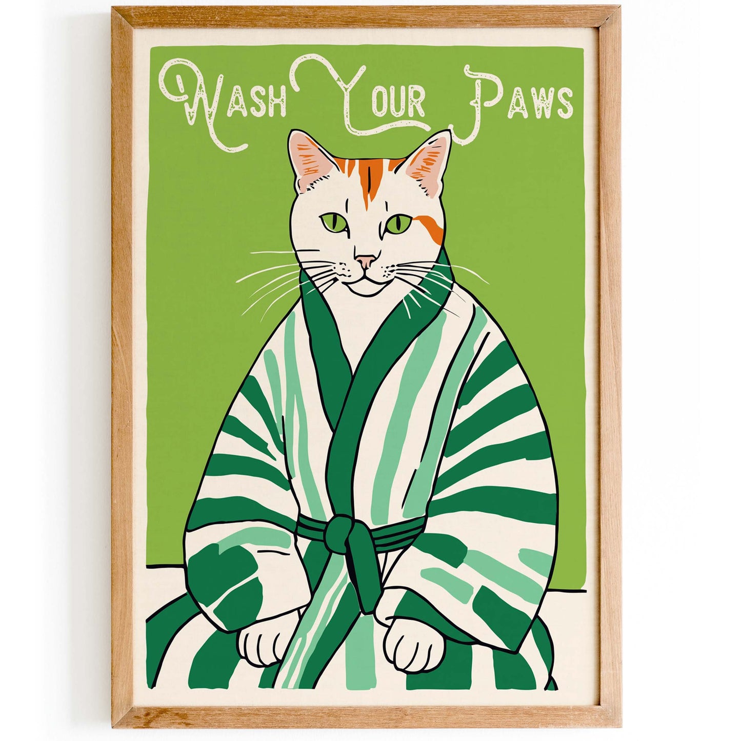 Cat Wash Your Paws Print