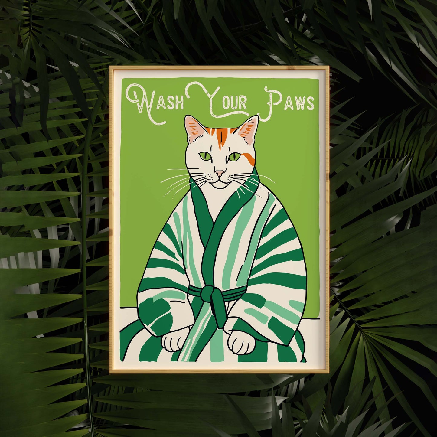 Cat Wash Your Paws Print