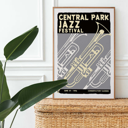 Central Park Jazz Festival Trumpet Poster