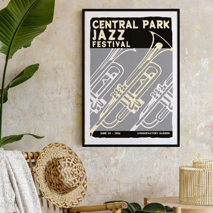 Central Park Jazz Festival Trumpet Poster