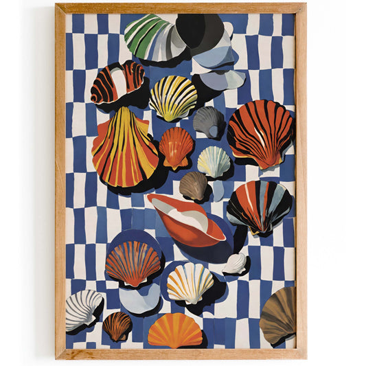 Colorful Seashells Coastal Wall Art