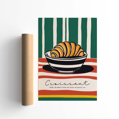 Croissant Bakery Wall Art Poster