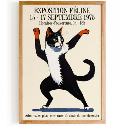 Dancing Cat Exposition Vintage Poster Print