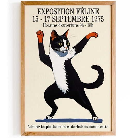 Dancing Cat Exposition Vintage Poster Print