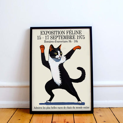 Dancing Cat Exposition Vintage Poster Print