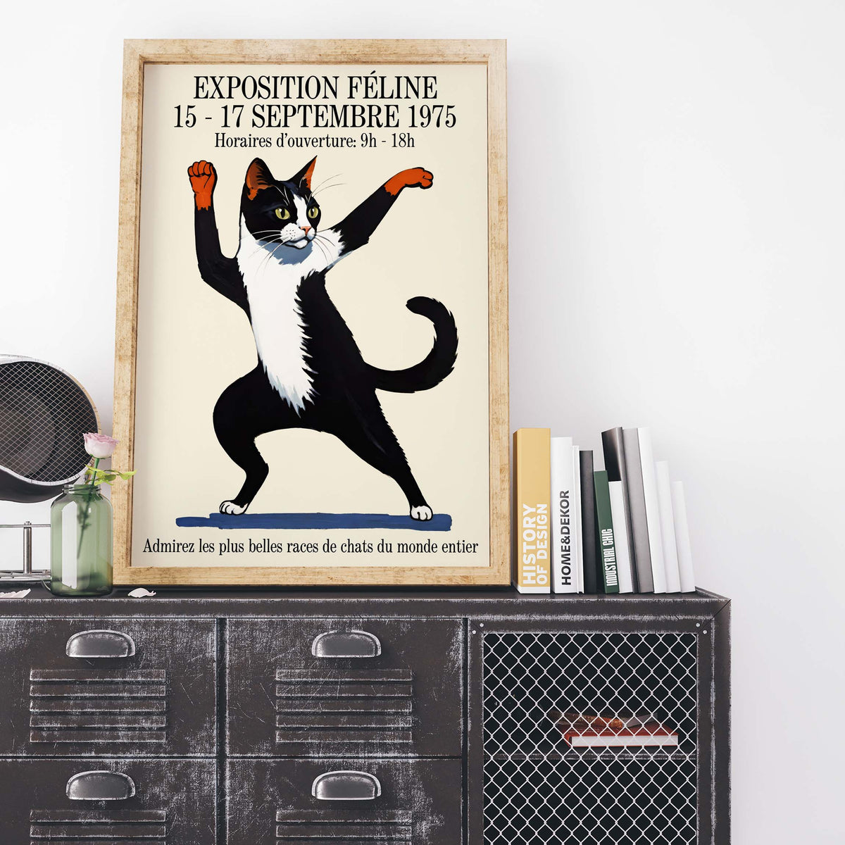Dancing Cat Exposition Vintage Poster Print