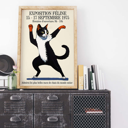 Dancing Cat Exposition Vintage Poster Print
