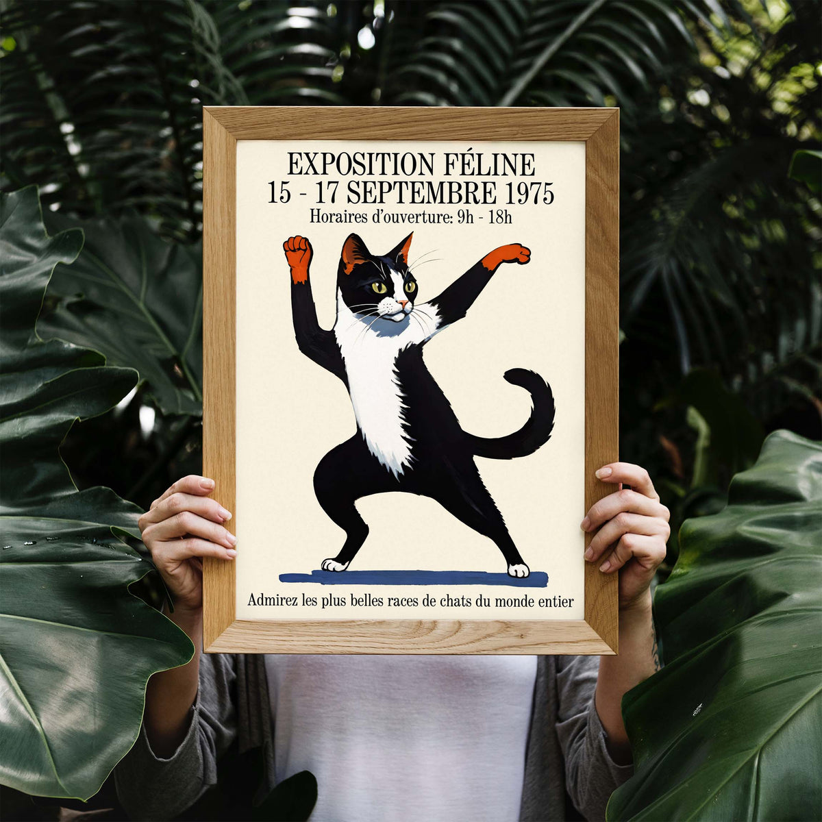 Dancing Cat Exposition Vintage Poster Print