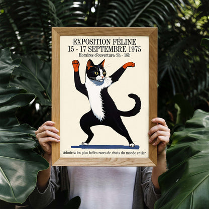 Dancing Cat Exposition Vintage Poster Print