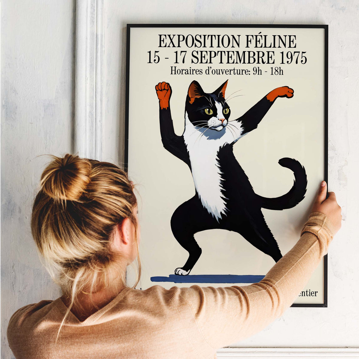 Dancing Cat Exposition Vintage Poster Print