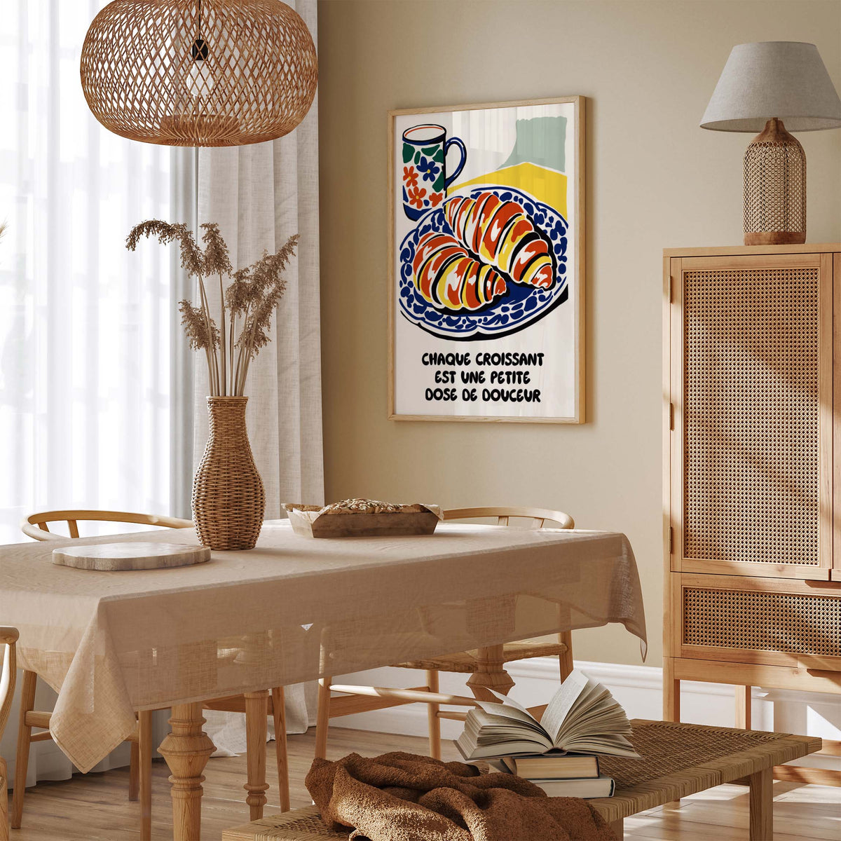 French Croissant Food Wall Art