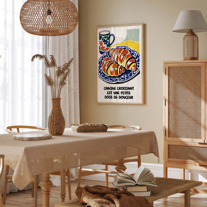 French Croissant Food Wall Art