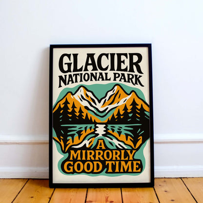 Glacier National Park Mountain Poster Print