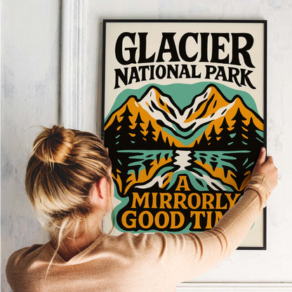 Glacier National Park Mountain Poster Print