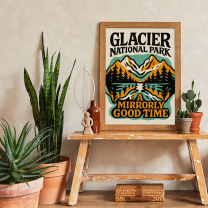 Glacier National Park Mountain Poster Print