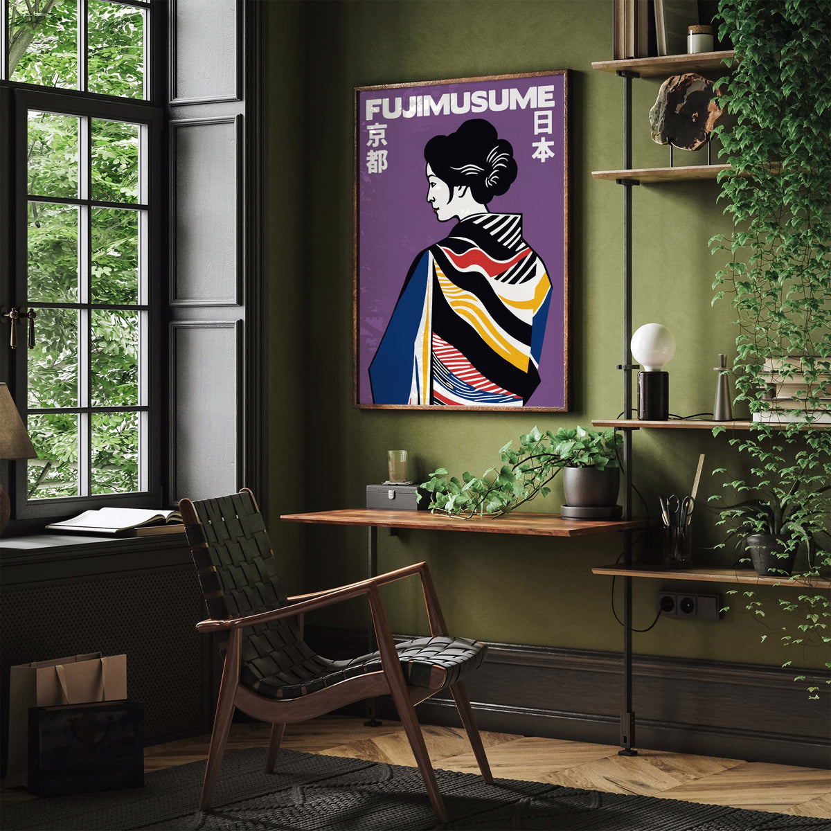 Japanese Geisha Kimono Wall Print