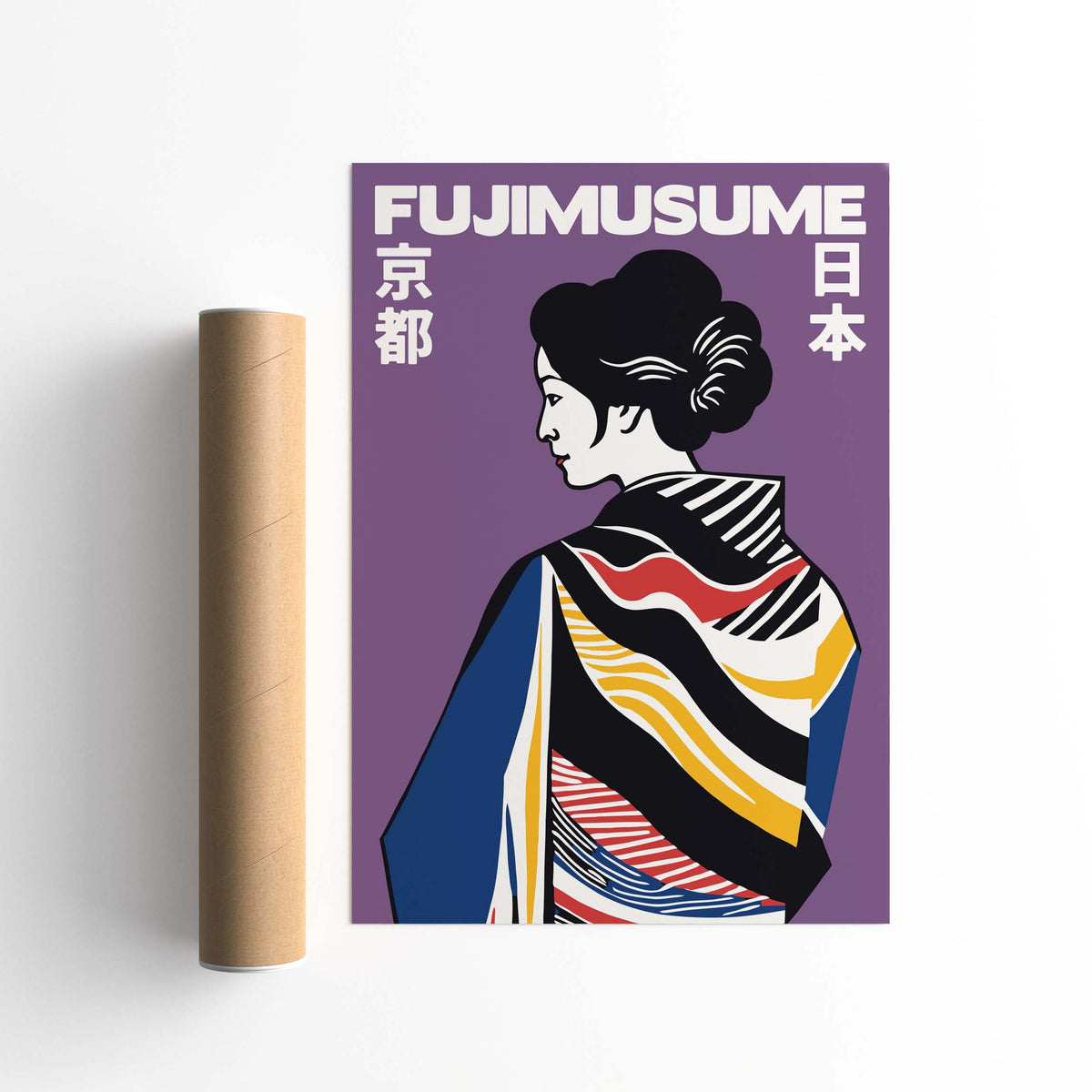 Japanese Geisha Kimono Wall Print