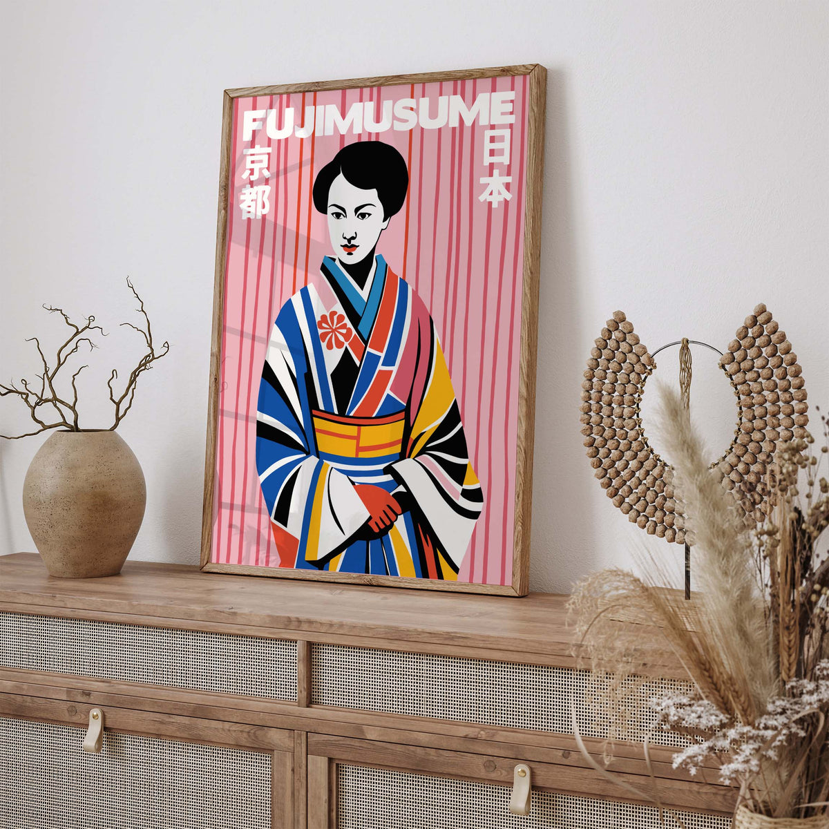 Japanese Geisha Woman Wall Print