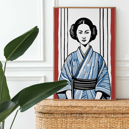 Japanese Kimono Woman Poster