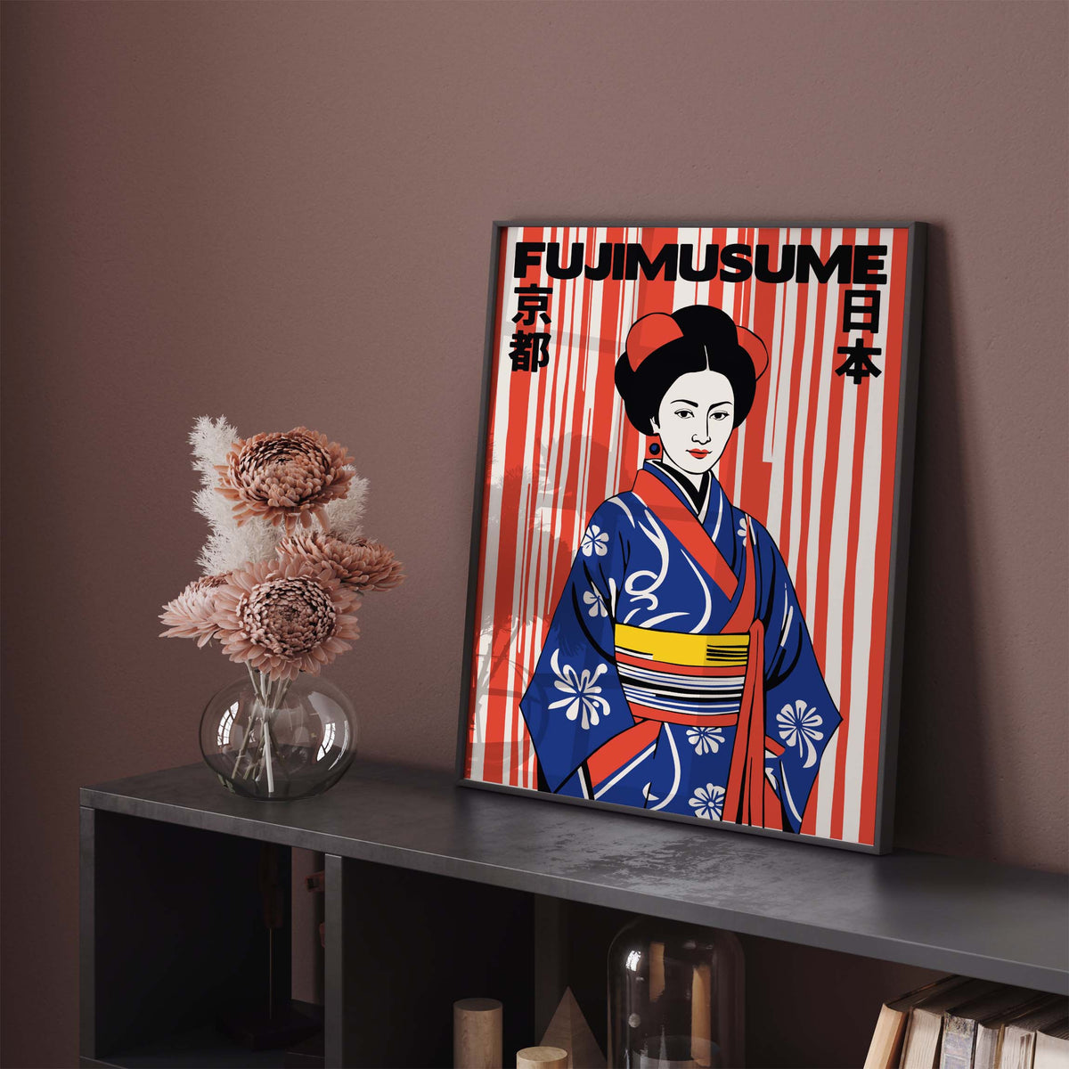 Japanese Kimono Woman Wall Print