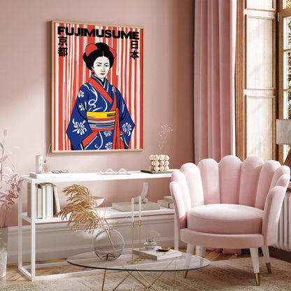Japanese Kimono Woman Wall Print