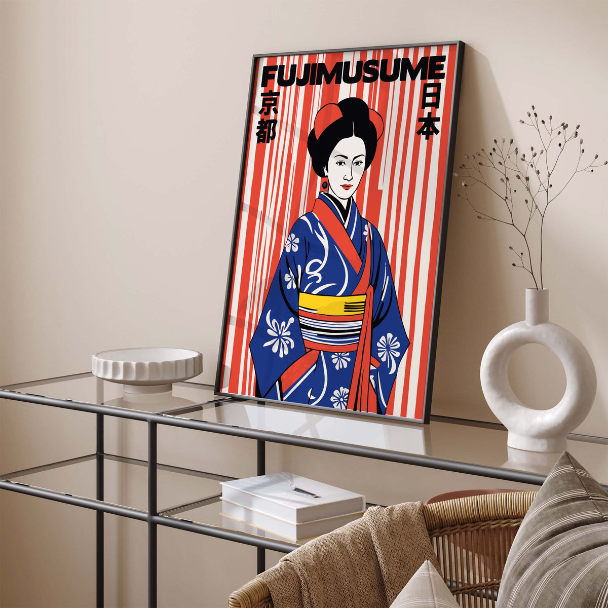Japanese Kimono Woman Wall Print