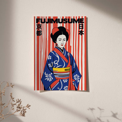 Japanese Kimono Woman Wall Print