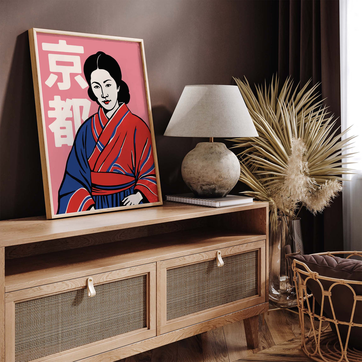 Kyoto Woman Traditional Dress Print