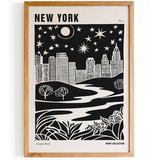 NYC Central Park Black & White Wall Art - HypeSheriff